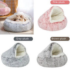 Semi-Closed Pet Bed with Canopy